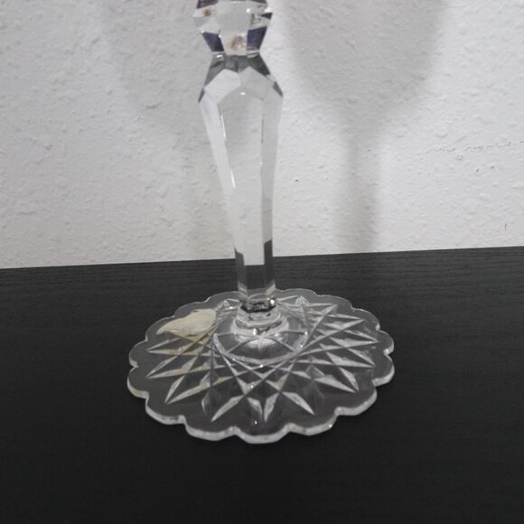 Ruby Red Cut to Clear Crystal Wine Water Goblet European 8.5" Tall Fancy Foot - Picture 5 of 12